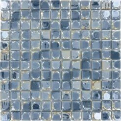 Aura Dark Blue 1x1 Glossy And Iridescent Glass Tile