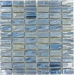 Blue Planet Brick 1x2 Glossy Glass Tile