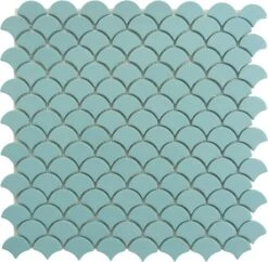 Soul Flat Fans Turquoise Fishscale Matte Glass Tile