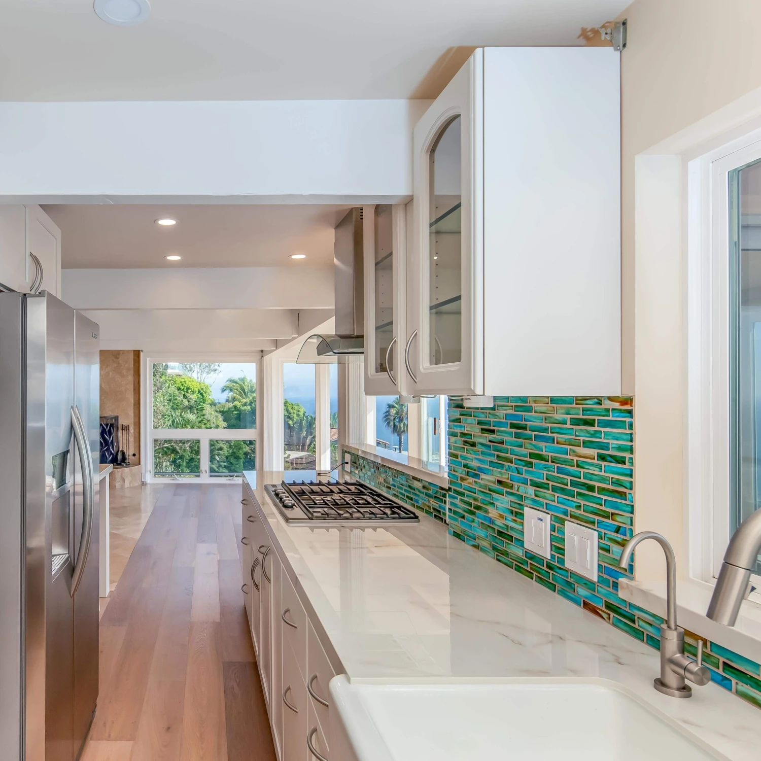 Turquoise Blue 1x4 Glossy Glass Tile - Image 6