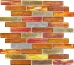 Bonfire Red 1x4 Glossy Glass Tile