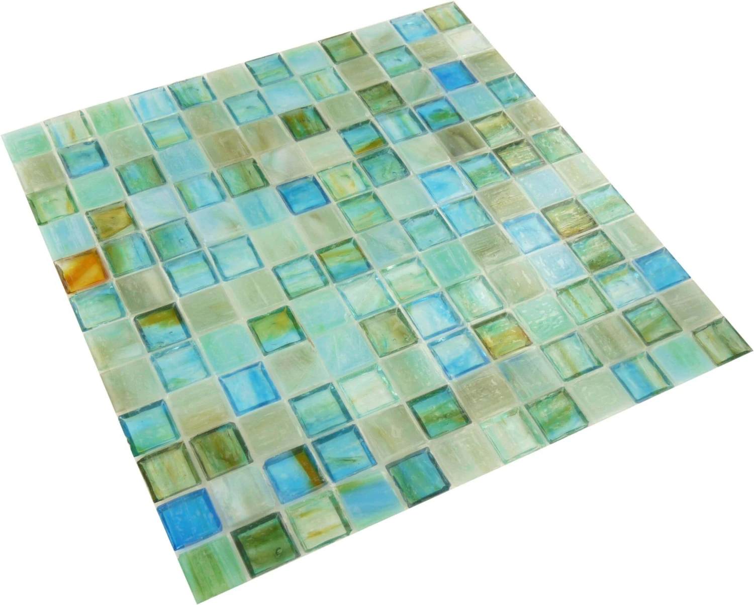 Turquoise Blue 1x1 Glossy Glass Tile - Image 3