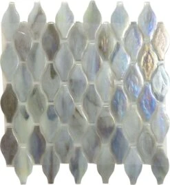 Platinum Grey Unique Shapes Glossy And Iridescent Glass Tile