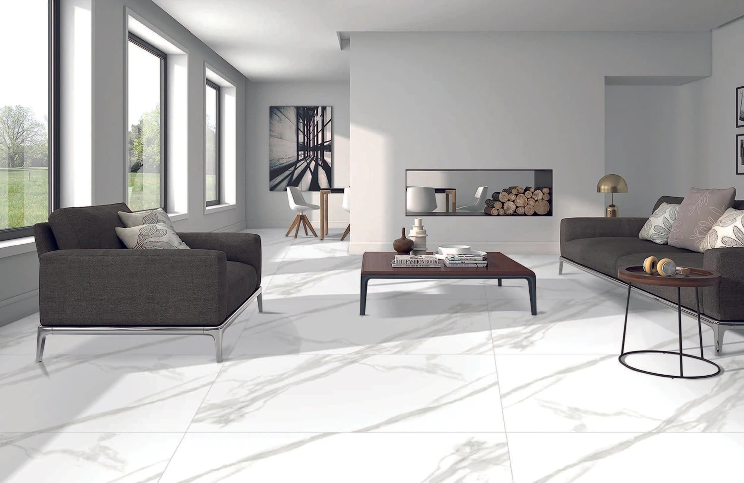 Morden Statuario White 12x24 Polished Porcelain Tile - Image 2
