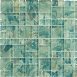 Aqua Art Michelangelo Turquoise Mix Glossy Glass Tile