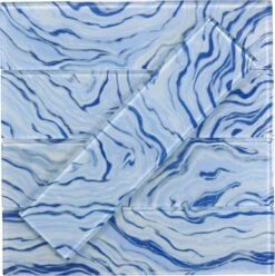 Oceanique High Tide Sky Blue 3x12 Glossy Glass Tile