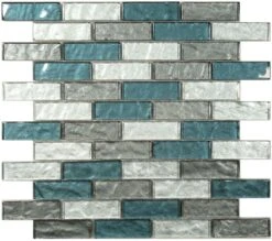 Impression Rushing River Grey 1x3 Glass Glossy Tile