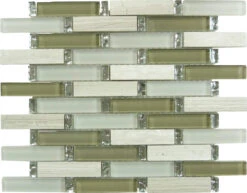 Milestone Beige 1x4 Glass And Stone Tile