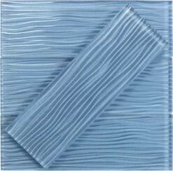 Sea Foam Wave Blue 4x12 Glossy Glass Subway Tile