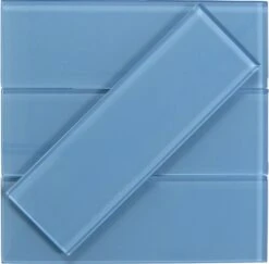 Pacific Ocean Blue 4x12 Glossy Glass Subway Tile