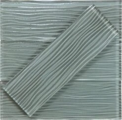 Gray Sky Wave 4x12 Glossy Glass Subway Tile