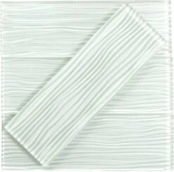 Bright White Wave 4x12 Glossy Glass Subway Tile