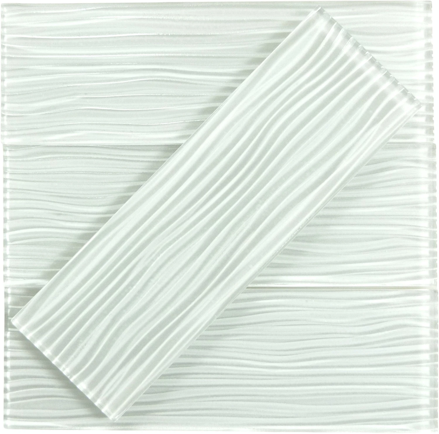 Bright White Wave 4x12 Glossy Glass Subway Tile