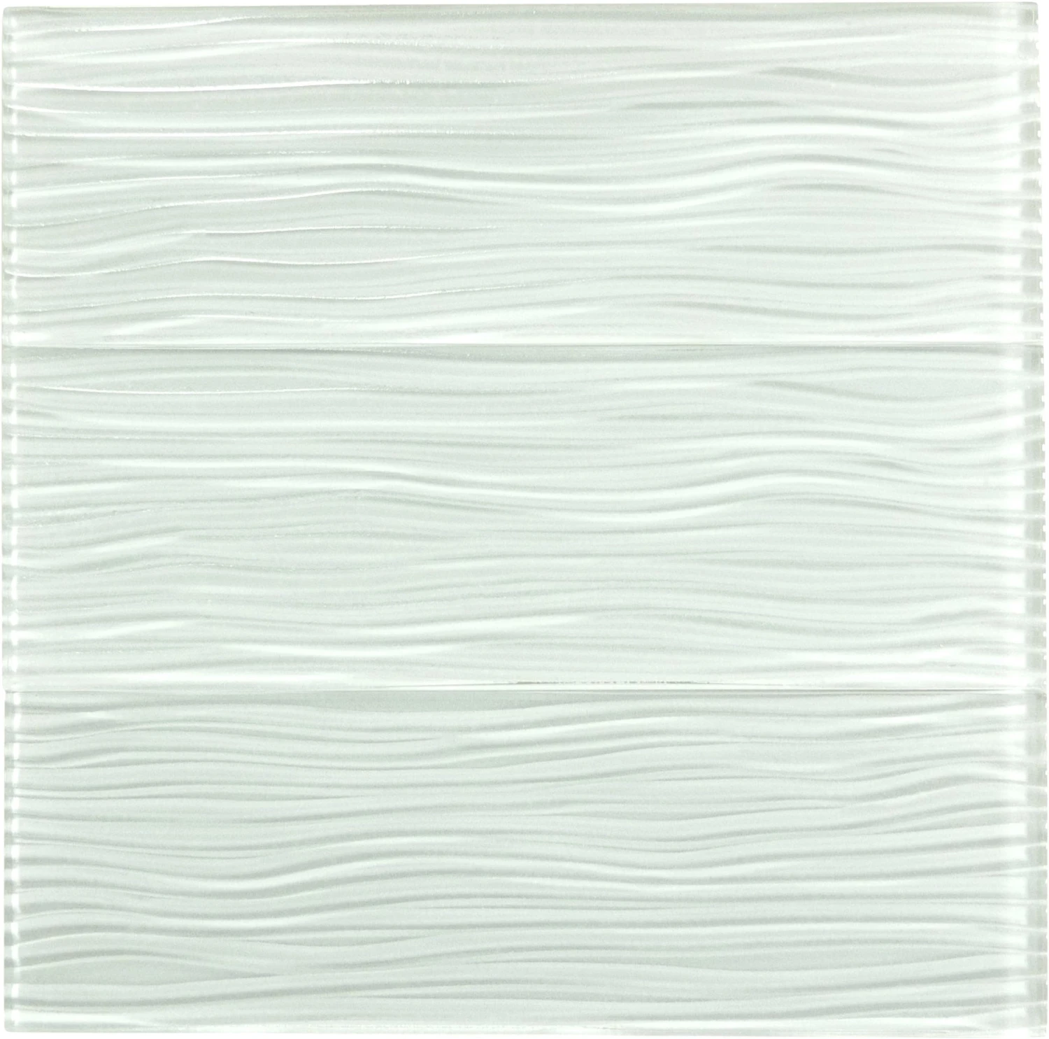 Bright White Wave 4x12 Glossy Glass Subway Tile - Image 2
