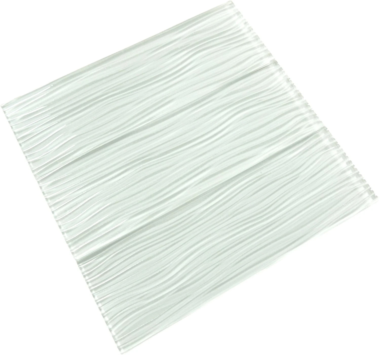 Bright White Wave 4x12 Glossy Glass Subway Tile - Image 3