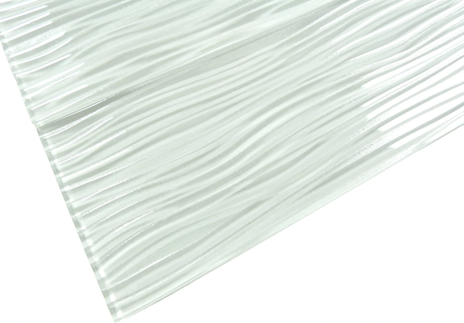 Bright White Wave 4x12 Glossy Glass Subway Tile - Image 4