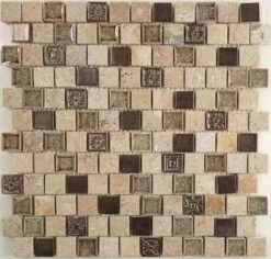 Offset Ashen Forest TS-923 Beige 7/8x7/8 Glass And Stone Polished Tile