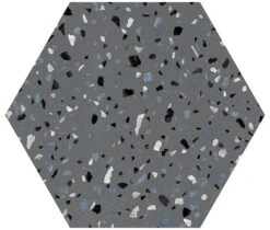 Abstract Graphite Grey 8x9 Hexagon Matte Porcelain Tile