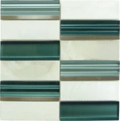 Art Studio Kruger Lake Green Glass And Metal Tile