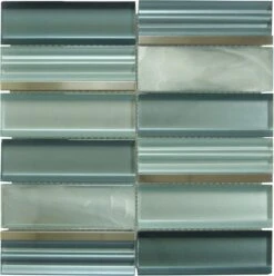 Art Studio Uno Braque Blue Glass And Metal Tile