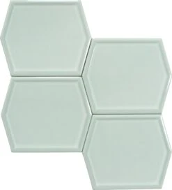 Beryl Window Grey 5x6 Hexagon Glossy Ceramic Tile