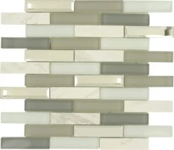 Beveled Castel Newport Blue Glass And Stone Tile