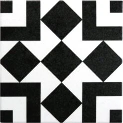 Retro Neuve Checkers Blocks 8x8 Matte Porcelain Tile