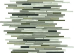 Metallic Weather Orbit OS-1007 Grey Random Bricks Glass And Metal Glossy And Brushed Tile