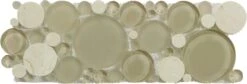 Bubble Sable 4x12 Border Beige Circles Glass And Stone Tile