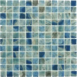Del Spa Mikons Isle Blue 1x1 Glossy Glass Tile