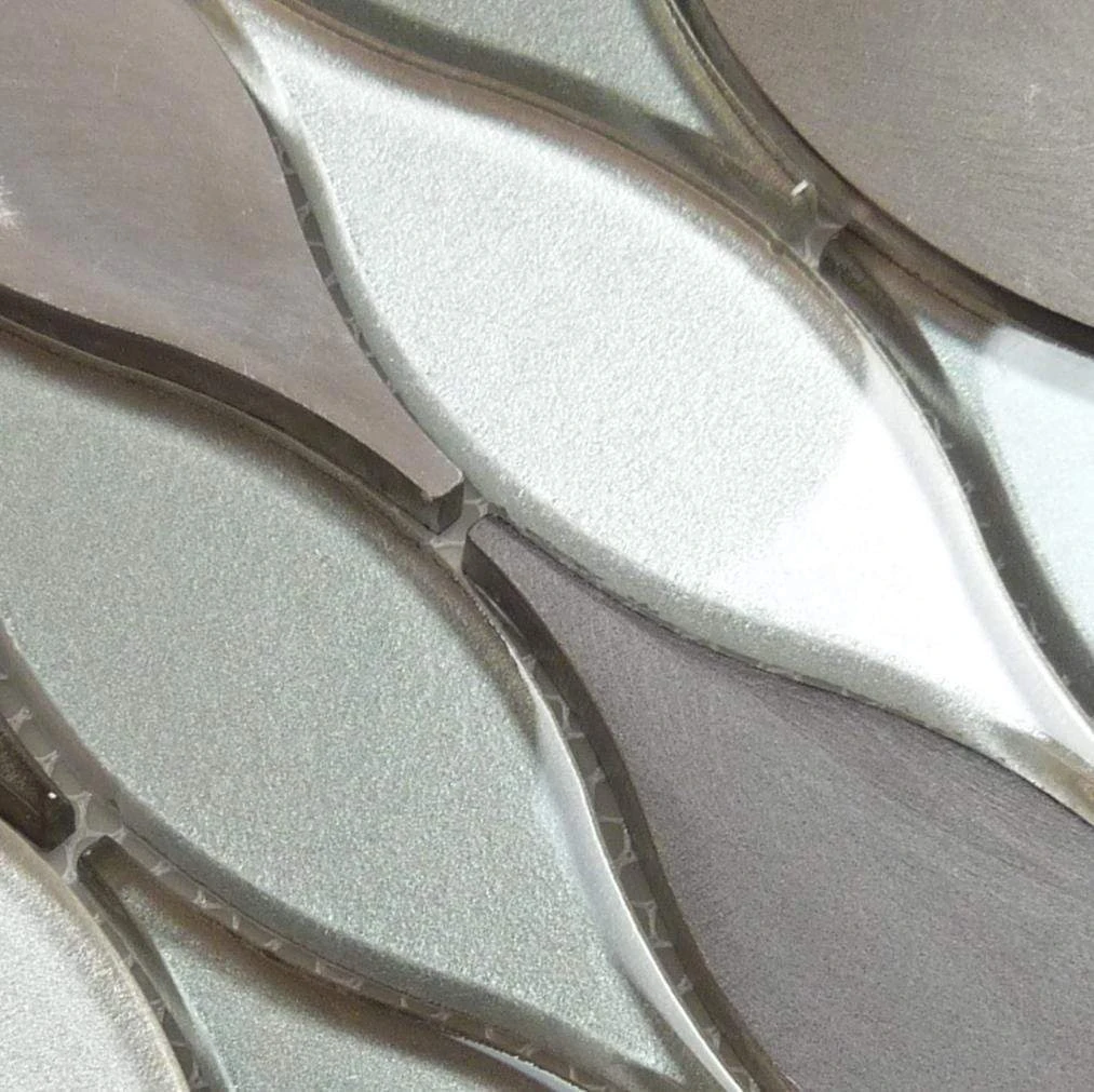 Velvet Truffle Unique Shape Silver Brown Glass And Metal Tile - Image 4