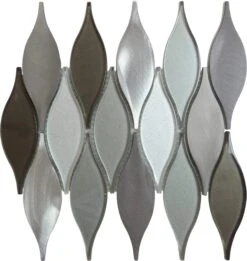 Velvet Truffle Unique Shape Silver Brown Glass And Metal Tile
