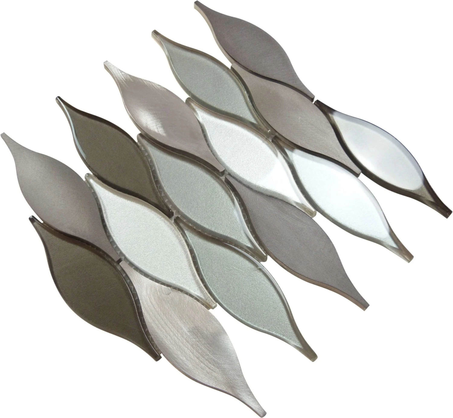 Velvet Truffle Unique Shape Silver Brown Glass And Metal Tile - Image 3
