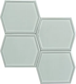 Gallant Corner Grey 5x6 Hexagon Glossy Ceramic Tile