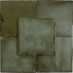 Geometric Calm Camouflage Green 8x8 Multi Finished Porcelain Tile