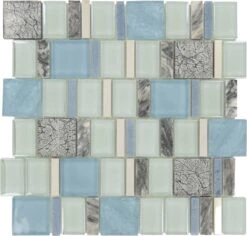 Astronomers Light Blue Unique Shapes Glass And Stone Tile