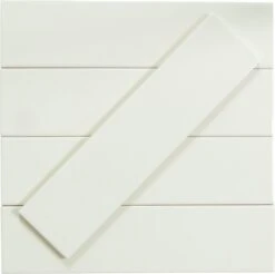 In Collection Plain White 3x12 Glossy Ceramic Subway Tile