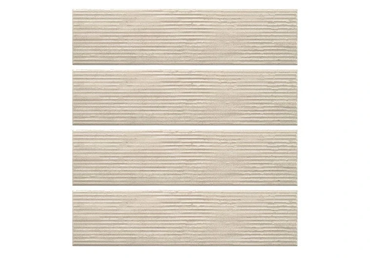 Groove Funk Beige 3x12 Glossy Porcelain Tile - Image 3