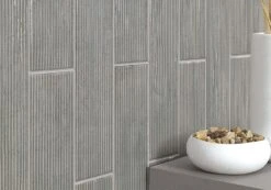 Groove Jam Grey 3x12 Glossy Porcelain Tile