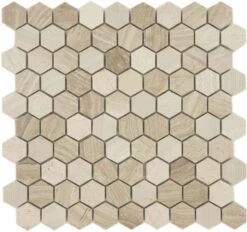 Winter Fjord Hexagon Grey Polished And Unpolished Stone Tile