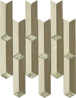 Kite Field Brown Glass And Stone Tile