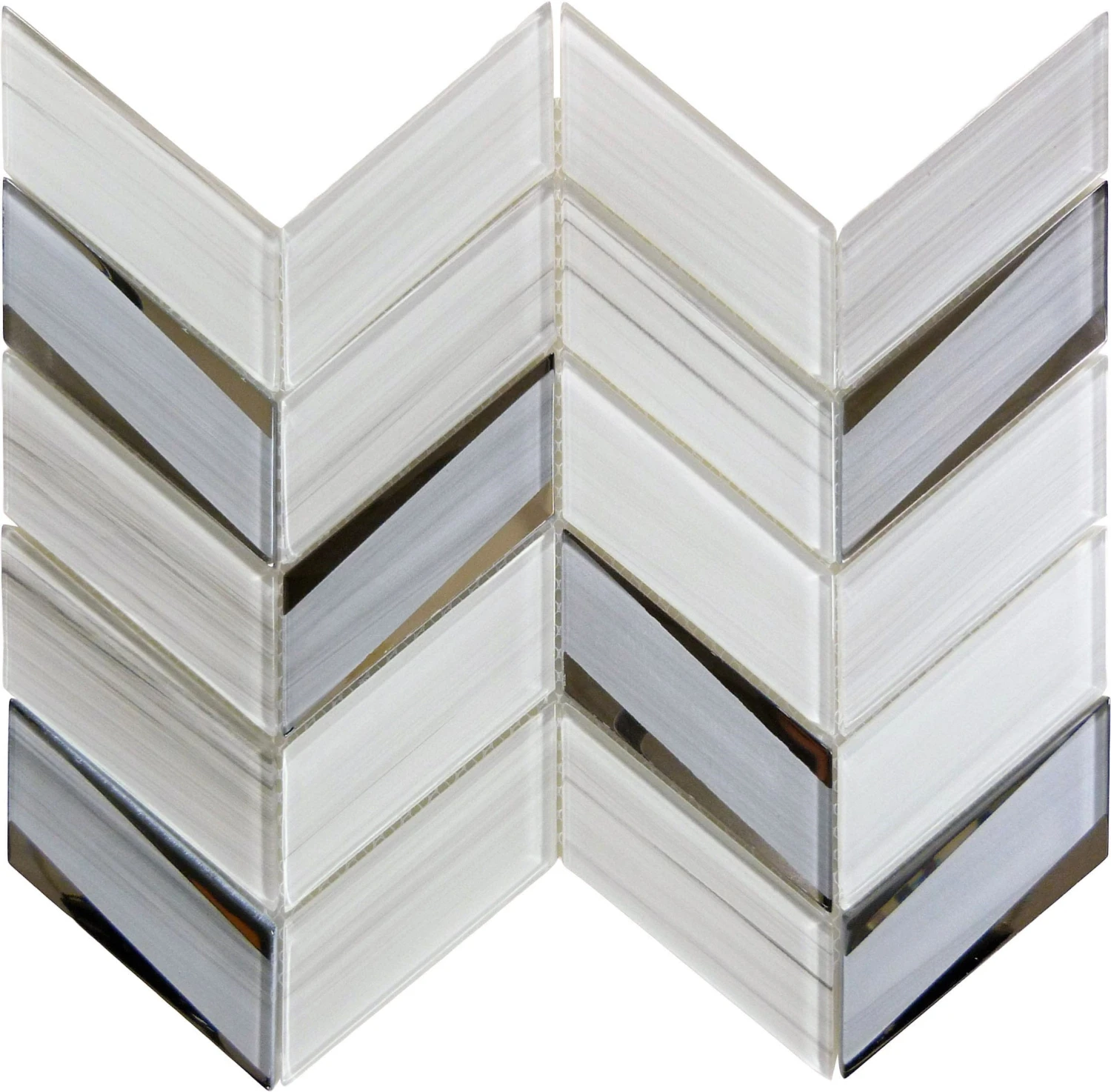 Kohala Lana Pacific Grey Chevron Glass Tile
