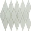 Marshmallow White Unique Shape Glossy And Frosted Glass Tile