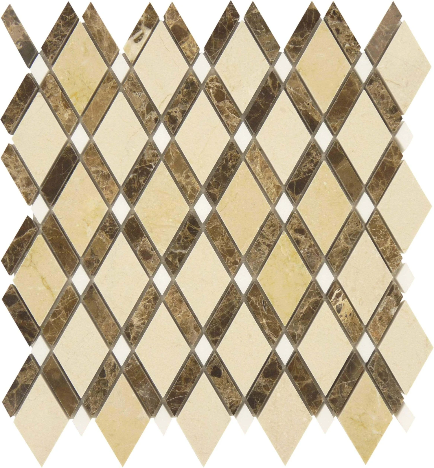 Crema Marfil And Emperador Dark Beige Diamond Polished Stone Tile