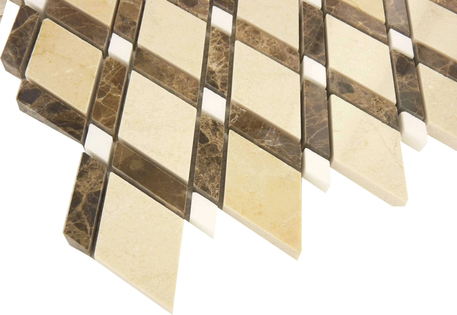 Crema Marfil And Emperador Dark Beige Diamond Polished Stone Tile - Image 2