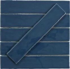 Quelline Mid Royale Blue 2x10 Glossy Ceramic Tile