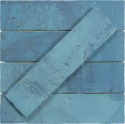 Rain Drops Ocean Mist Blue 3x12 Glossy Ceramic Tile
