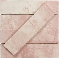 Rain Drops Pink Dew Pink 3x12 Glossy Ceramic Tile