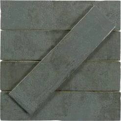 Rain Drops Raven Shower Grey 3x12 Glossy Ceramic Tile