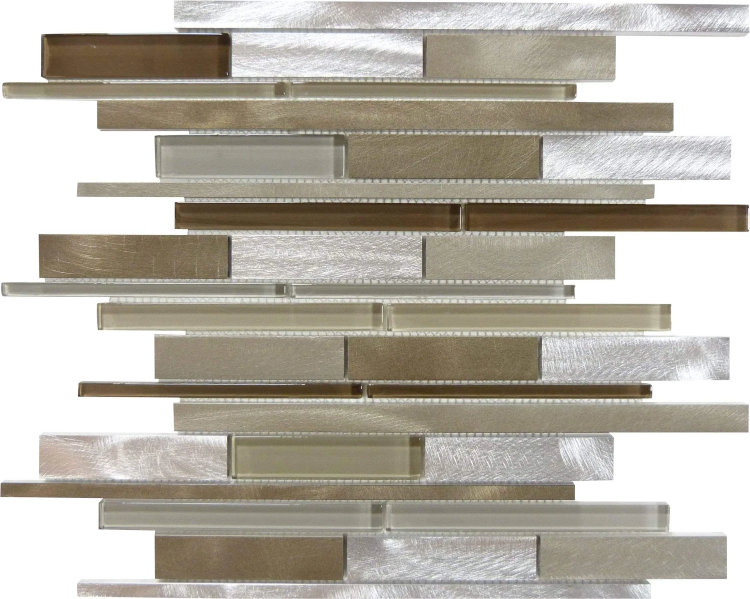 Meteor Shower Orbit Bronze Random Bricks Glass And Metal Tile